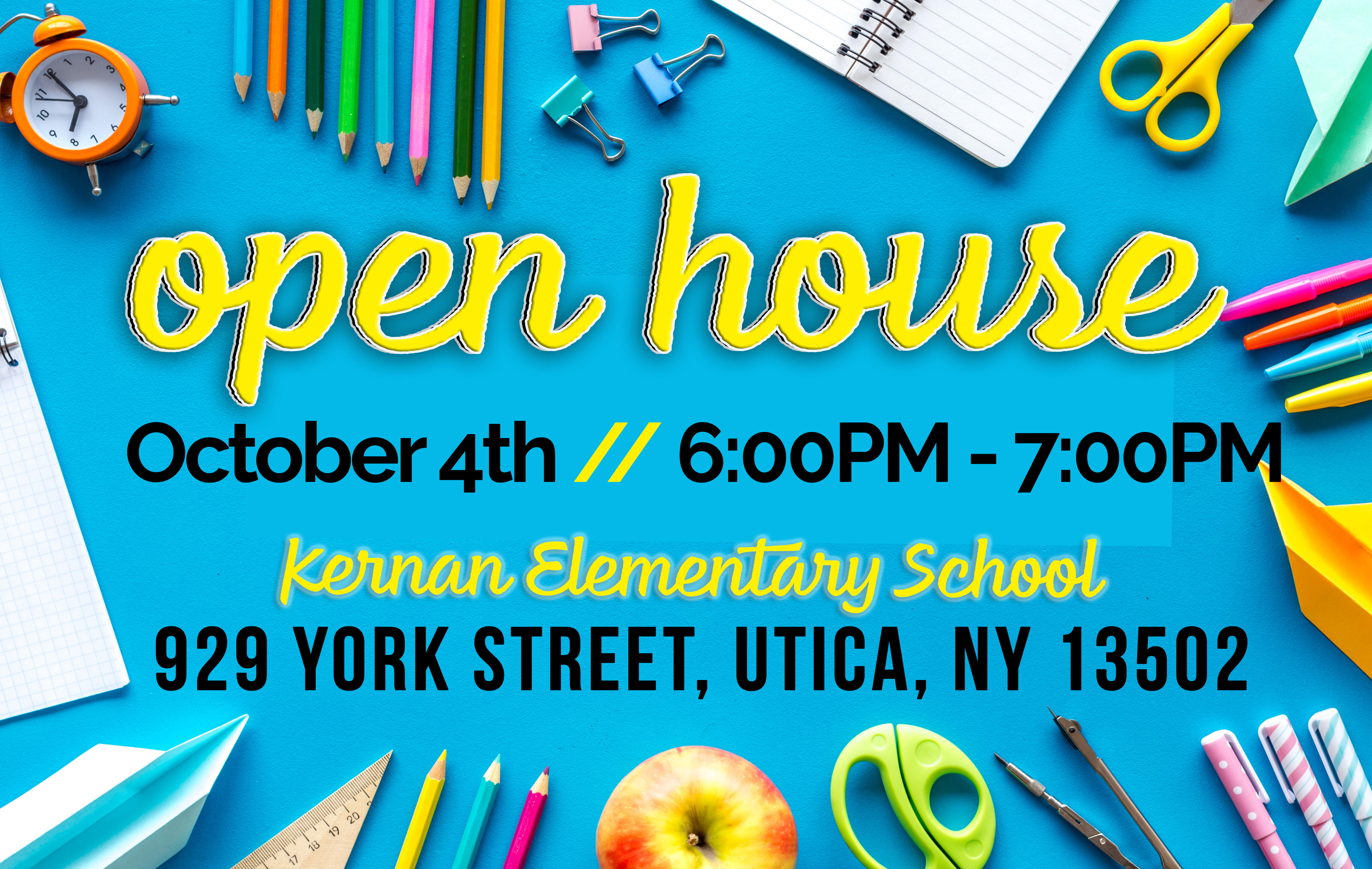 ເປີດໂຮງຮຽນ Kernan School's Open House: October 4th 6-7pm